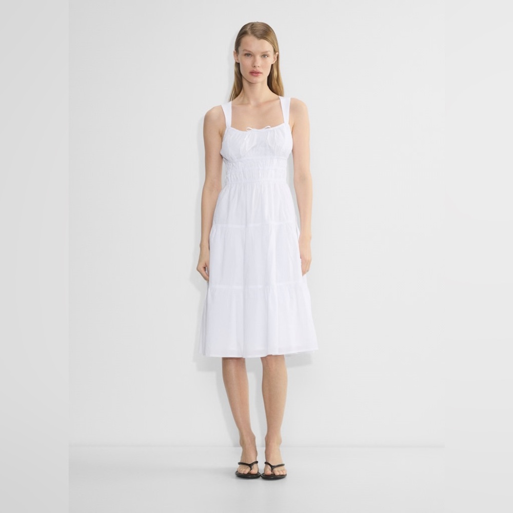 NWT - Sunday Best Martine Poplin Midi Dress - Small - White